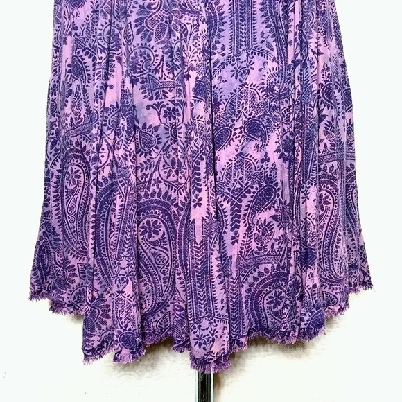 Ecote Small Purple Paisley Boho Soft Mini Dress - Picture 8 of 15